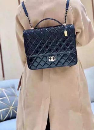Женский черный портфель, рюкзак, сумка шанель chanel1 фото