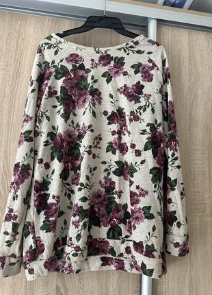 Светр джемпер світшот жіночий в квітковий принт