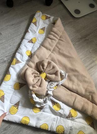 Теплый конверт плед на выписку