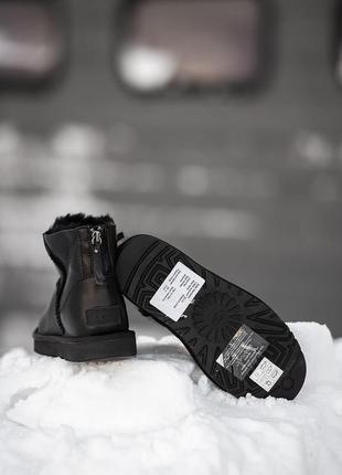 Зимние женские угги ugg classic mini zip (мех) 36-37-38-39-40