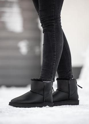 Зимние женские угги ugg classic mini zip (мех) 36-37-38-39-40