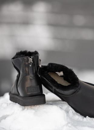 Зимние женские угги ugg classic mini zip (мех) 36-37-38-39-40