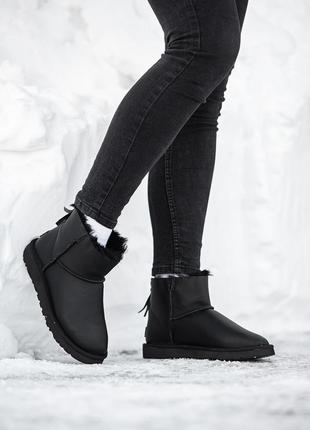 Зимние женские угги ugg classic mini zip (мех) 36-37-38-39-40