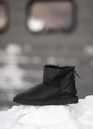 Зимние женские угги ugg classic mini zip (мех) 36-37-38-39-40