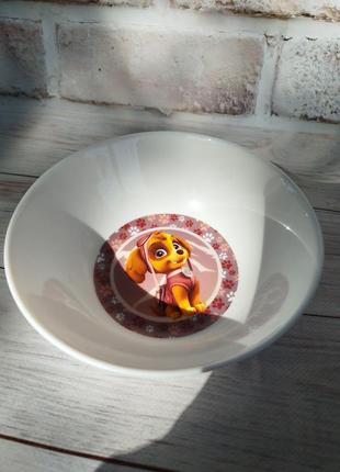 Детский набор столовой посуды щенячий патруль стеклокерамика 3 предмета4 фото