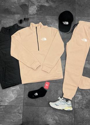 Комплект  теплий костюм tnf + жилетка +кепка2 фото