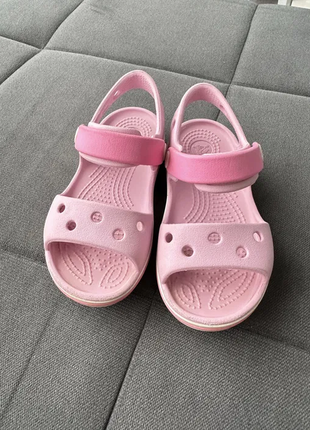 Крокс крокбенд сандалі дитячі рожеві crocs crocband sandal ballerina pink7 фото