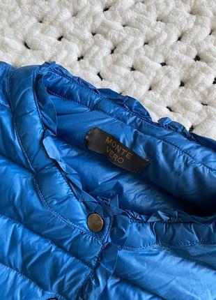 Куртка женская синяя vero piumino / женская куртка синяя размер s / курточка на пуговицах / обмен2 фото