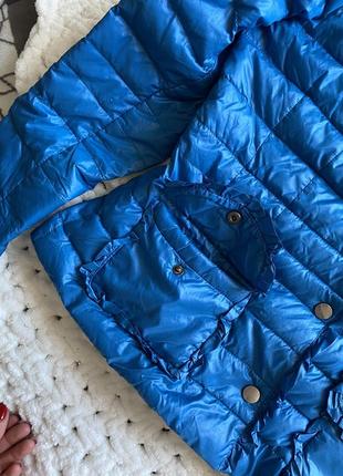 Куртка женская синяя vero piumino / женская куртка синяя размер s / курточка на пуговицах / обмен4 фото