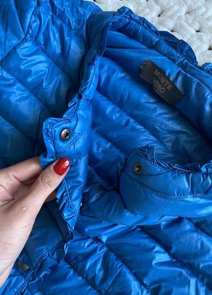 Куртка женская синяя vero piumino / женская куртка синяя размер s / курточка на пуговицах / обмен3 фото