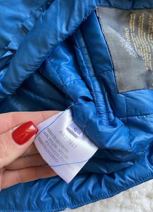 Куртка женская синяя vero piumino / женская куртка синяя размер s / курточка на пуговицах / обмен6 фото