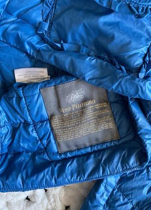 Куртка женская синяя vero piumino / женская куртка синяя размер s / курточка на пуговицах / обмен5 фото