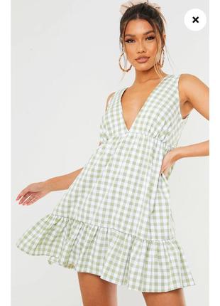 Prettylittlething нова сукня сарафан в клітинку