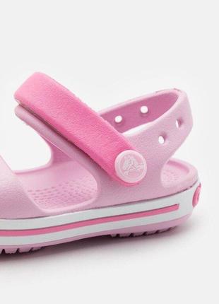 Крокс крокбенд сандалі дитячі рожеві crocs crocband sandal ballerina pink9 фото