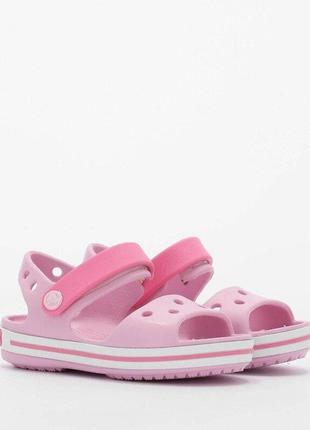 Крокс крокбенд сандалі дитячі рожеві crocs crocband sandal ballerina pink10 фото