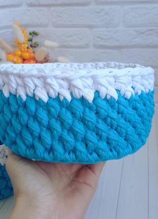 Декоративные вязаные корзины – идеальна для организации вещей в комнате, 2 шт.