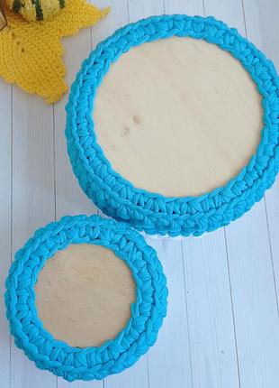 Декоративные вязаные корзины – идеальна для организации вещей в комнате, 2 шт.