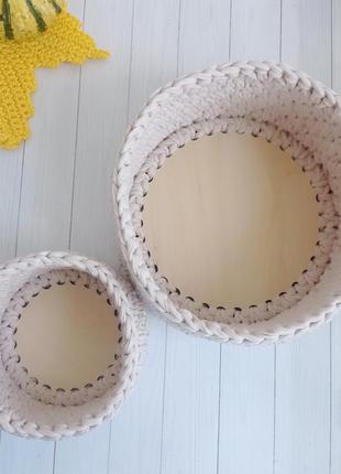 Декоративні в'язані кошики - ідеальний для організації речей у кімнаті, 2 шт.