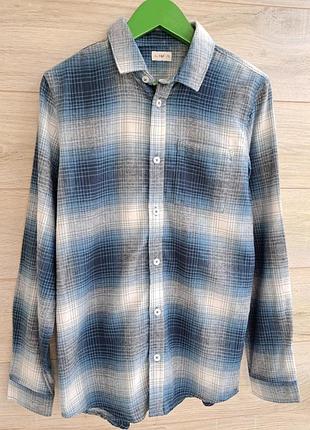 Байковая рубашка в клетку f&amp;f 11-12л рубашка фланелевая на мальчика