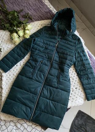 Куртка женская длинная / весенняя летняя куртка / длинная куртка женская размер s/ m / обмен / темно зеленая куртка