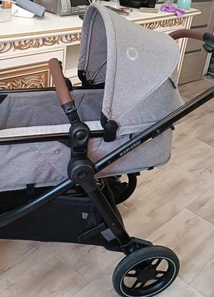 Дитячий візочок maxi cosi zelia s в темно-сірому кольорі 3в1