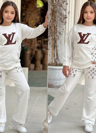 Костюм тринитка зі штанами палаццо