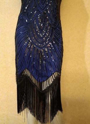 Сукня плаття з бахромою паєтками в стилі гетсбі,гангстер чикаго вечірка в стилі...