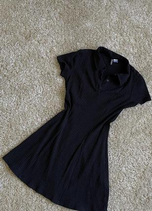 Платье женское черное мини h&amp;m