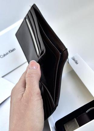 Чоловічий набір з гаманцем наличии calvin klein оригінал коричневий чоловічий гаманець кельвін кляйн6 фото