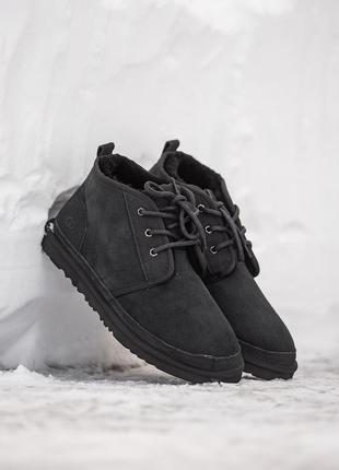 Зимові чоловічі уггі ugg neumel black (хутро) 40-41-43-44