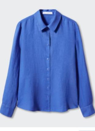Гарна  блакитна сорочка з льону h&m