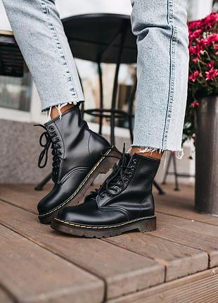 Женские ботинки dr. martens black logo v / smb