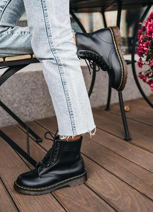 Женские ботинки dr. martens black logo v / smb