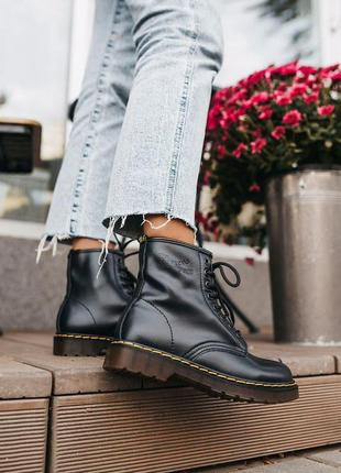 Женские ботинки dr. martens black logo v / smb