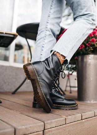 Женские ботинки dr. martens black logo v / smb