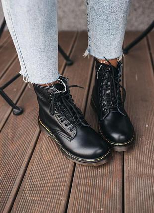 Женские ботинки dr. martens black logo v / smb