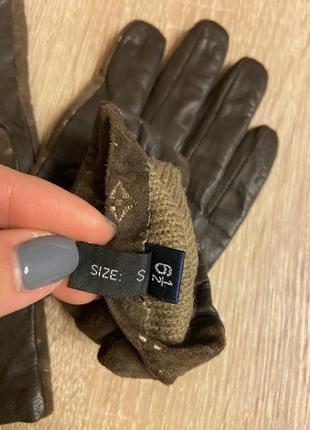 Кожаные перчатки варежки чатки lv
