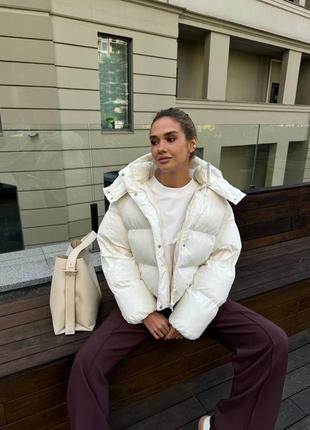 Куртка пуфер, пуховик пуфер, пуфер с капюшоном, пуховик cher17