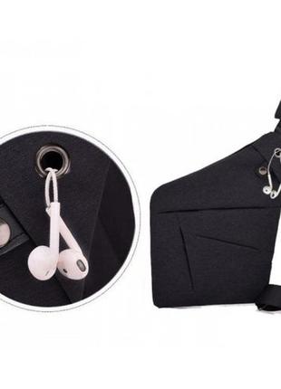 Сумка тактична cross body месенджер із тканини, сумка тактична наплечна. колір: чорний4 фото