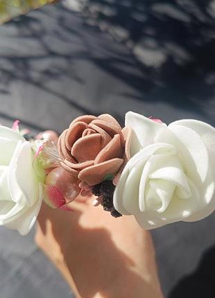 Обруч венчик с цветами