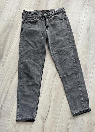 Джинсы графит мом