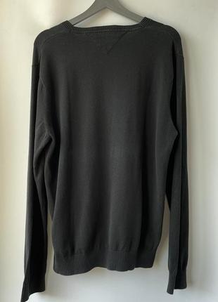 Чоловічий чорний бавовняний светр, джемпер, полувер tommy hilfiger2 фото