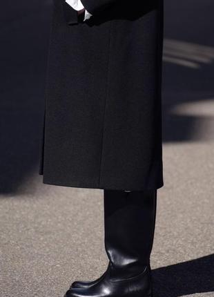 Черное женское пальто оверсайз zara3 фото