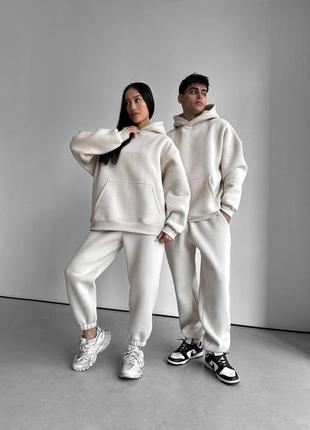 Парные спортивные костюмы женский и мужской двойка annver бежевый