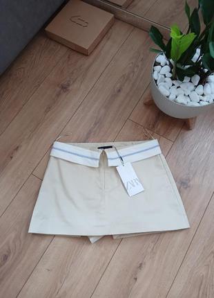 Юбка шорты zara бежевая