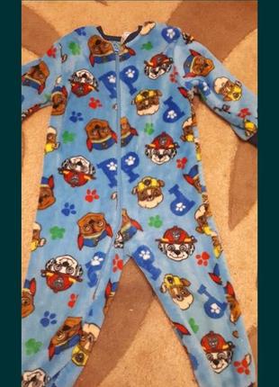 Ромпер, пижамка махровая paw patrol