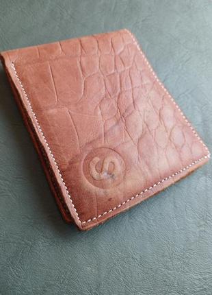 S кошель из натуральной кожи кошелёк под рептилию коричневый