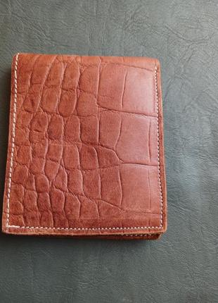 S кошель из натуральной кожи кошелёк под рептилию коричневый