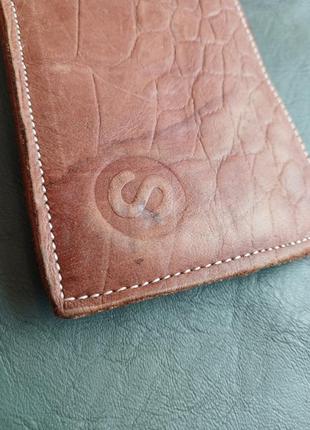 S кошель из натуральной кожи кошелёк под рептилию коричневый