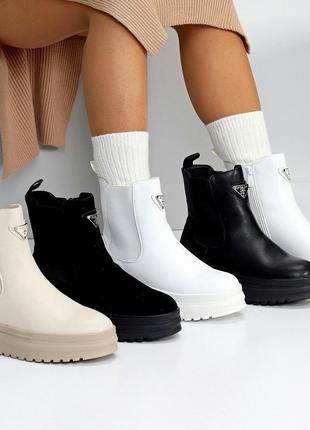 Женские замшевые черные ботинки зимние ботинки теплые на меху натуральная замша зима